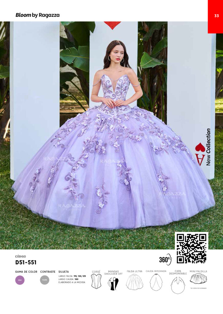 Vestido Lila para Quinceañera con Capa