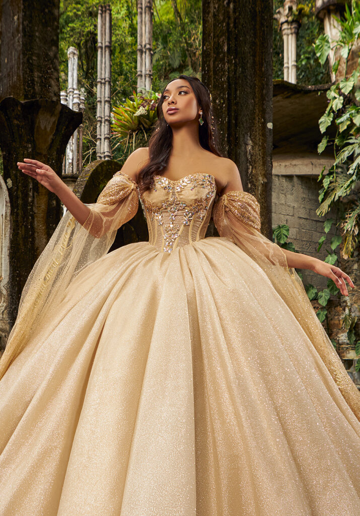 Vestido Dorado para Quinceañera