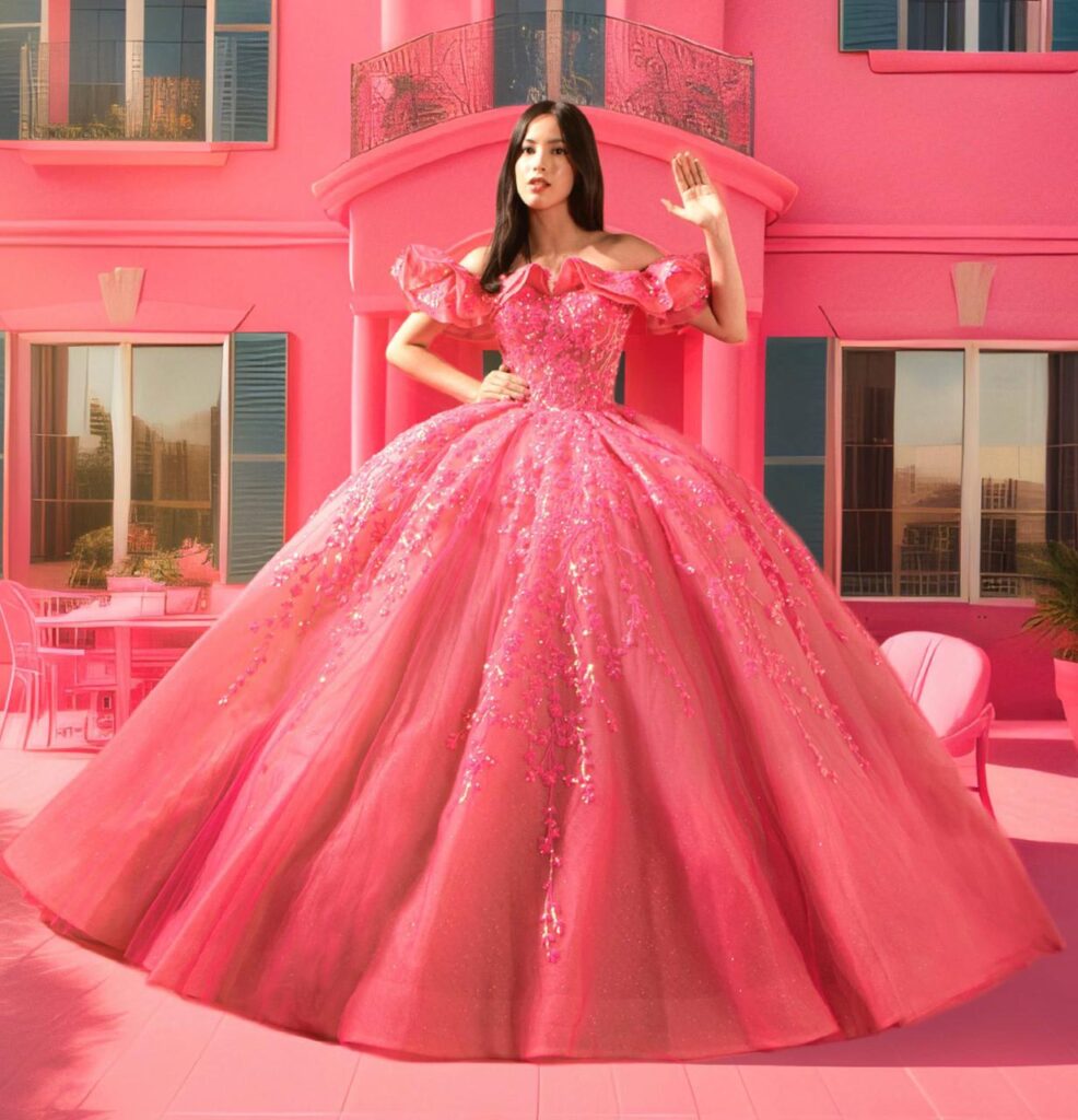 Vestido de Barbie para Quinceañera color Rosa