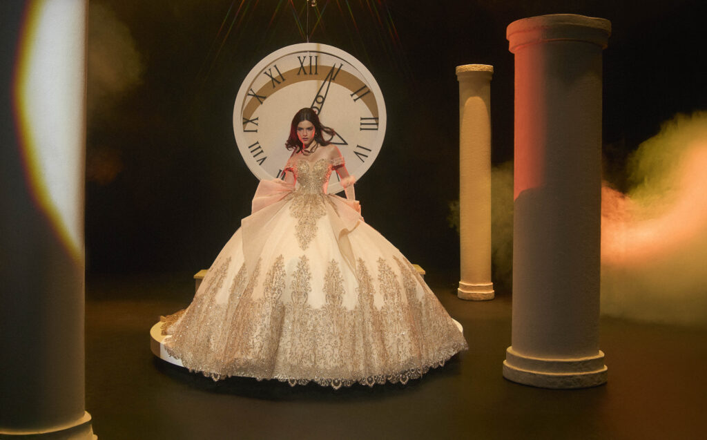 Vestido Dorado para Quinceañera 